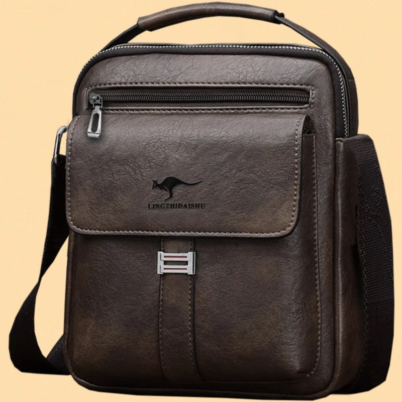 Leather Shoulder Bag Multi Pocket Crossbody