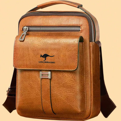Leather Shoulder Bag Multi Pocket Crossbody