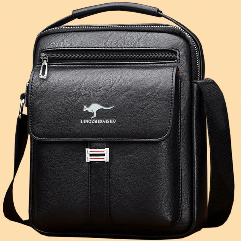 Leather Shoulder Bag Multi Pocket Crossbody