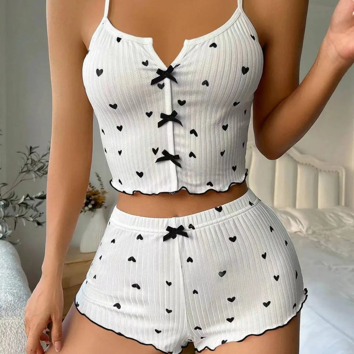 Summer outfits for women casual pajamas lace suspenders sexy babes European and American