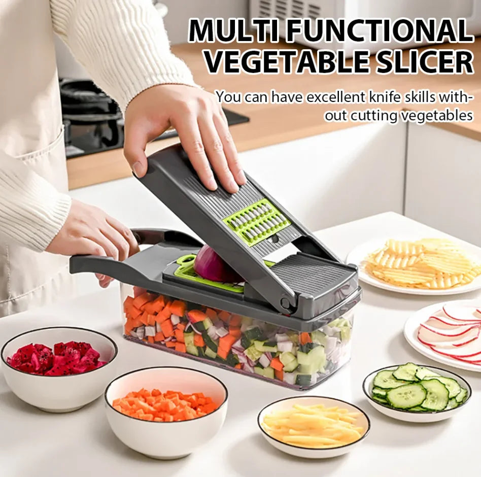 All-in-one Portable Kitchen Vegetable Cutter Shredding Slicer, Carrot Potato Grater Tool, Veggie Fruit Family Kitchen Food Prep